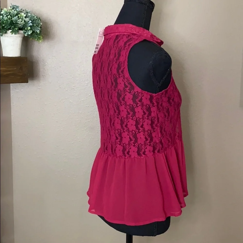 🦋5/$25 DIVIDED by H&M Lace Button Up Halter Tank - Picture 3 of 8
